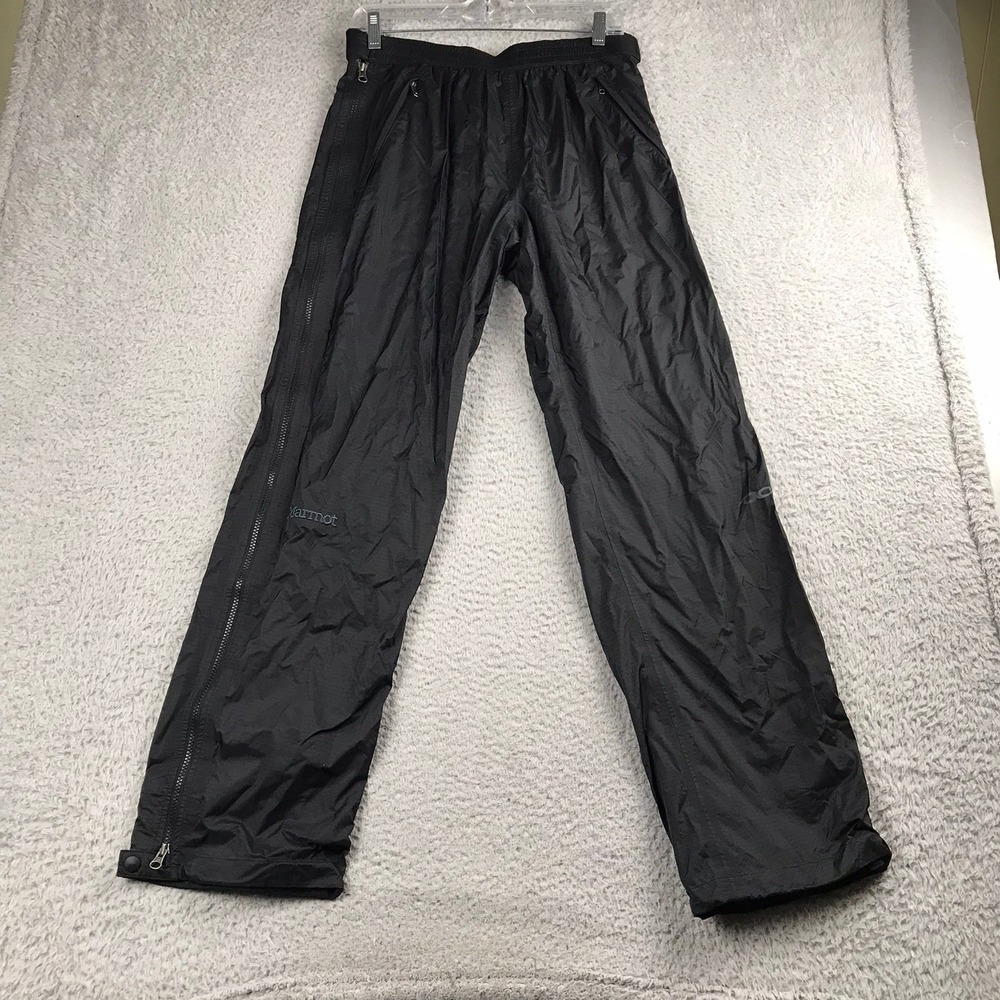 Marmot PreCip Rain Pants Mens M Black Full Side Zip Waterproof Hiking Outdoor